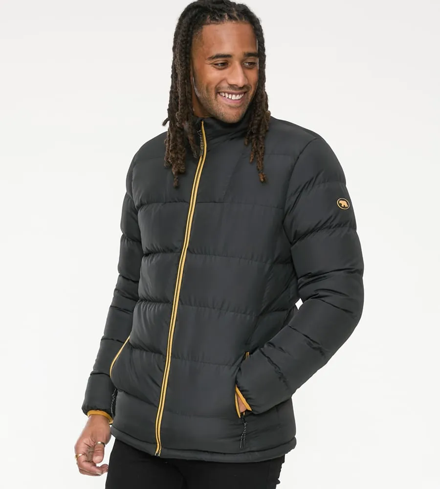 Men's Puffer Jacket with Cuffs Binding & Embroidered Badge (CRISTIANO)