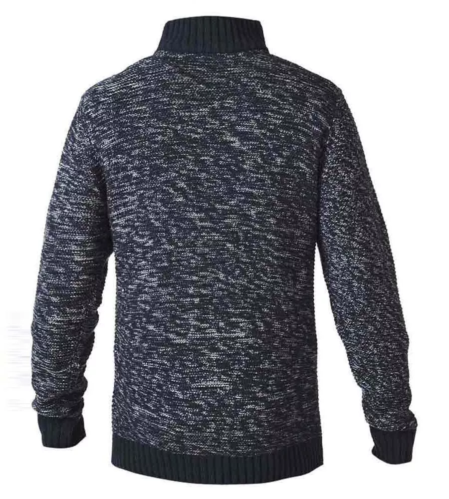 Remington Black Zipper Neck Sweater With Woven Zipper Chest Pocket for Men by D555