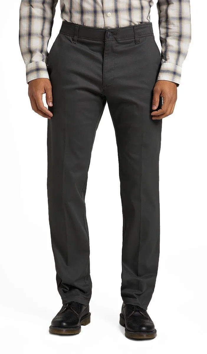 Dark Grey Slim Stretch Chino Trousers Extreme Motion by Lee