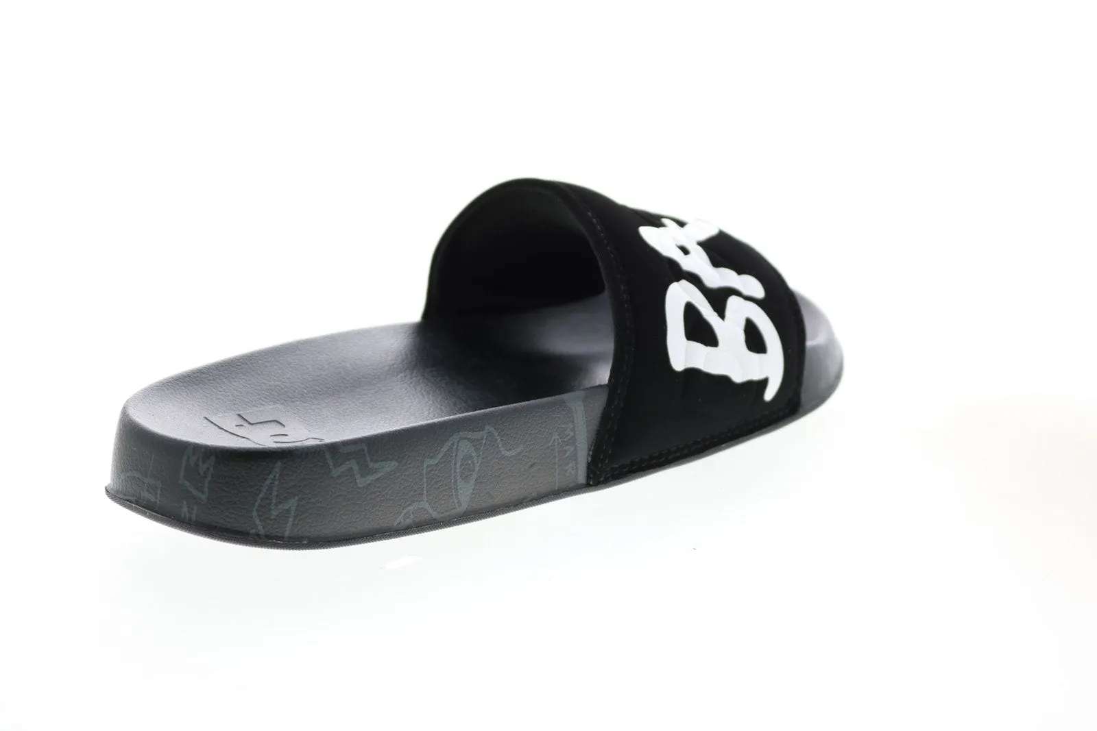 DC Basquiat Black Slip On Slides Sandals Shoes