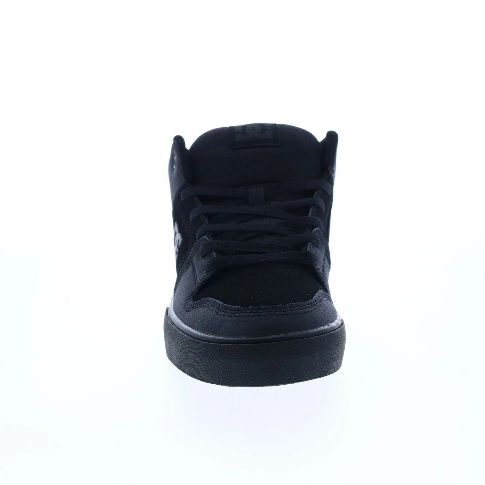 DC Pure Mid Black Leather Skate Sneakers for Men ADYS400082-KKG