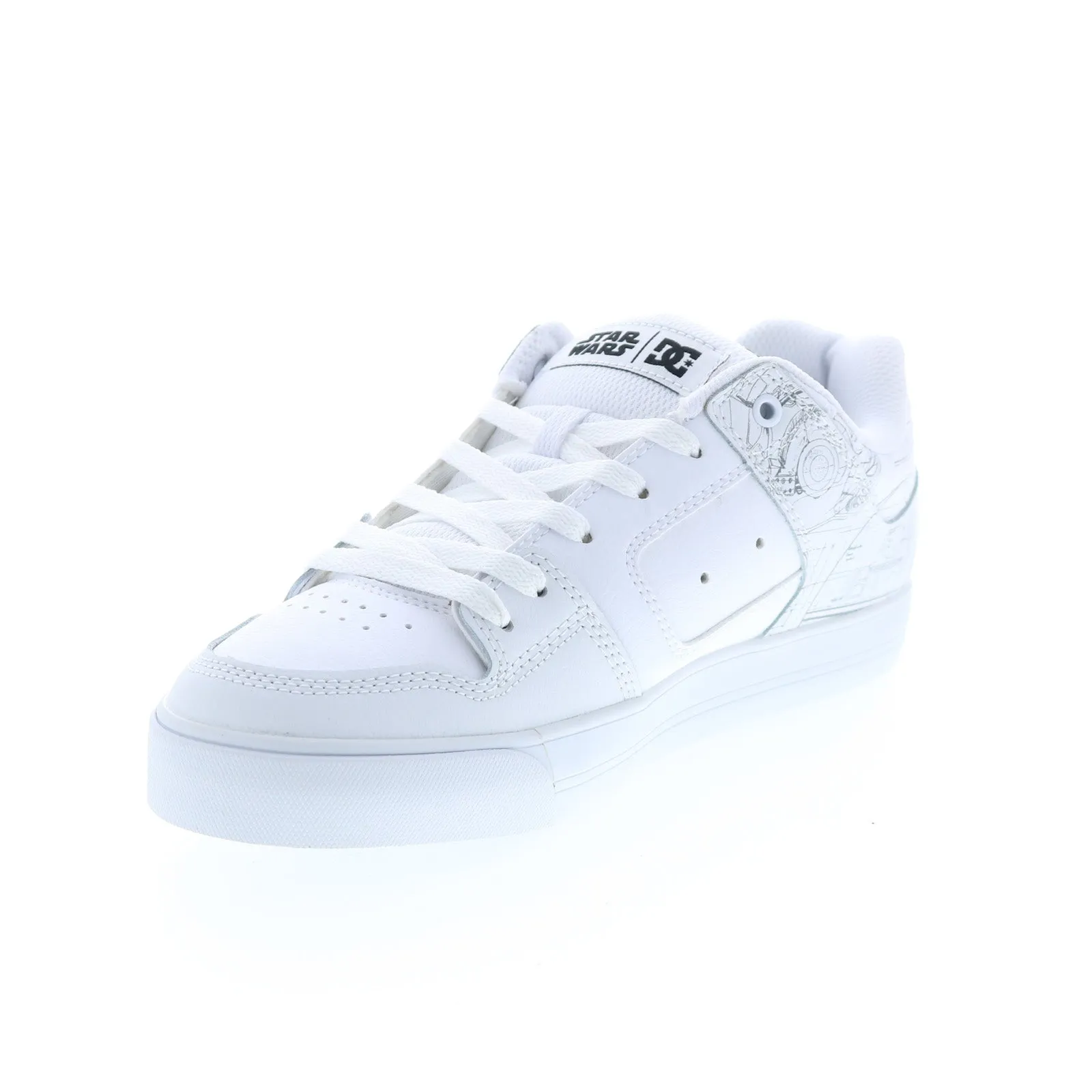 DC Star Wars Men's White Leather Sneakers - Collaboration Lace Up Shoes