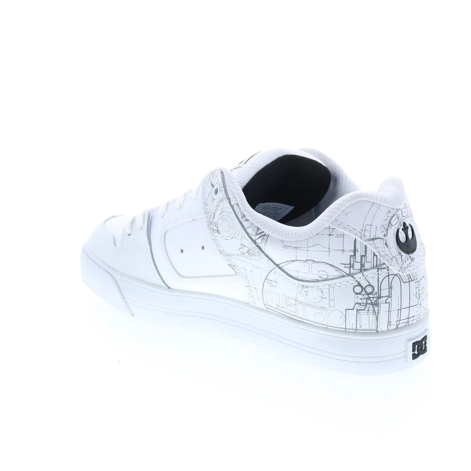 DC Star Wars Men's White Leather Sneakers - Collaboration Lace Up Shoes