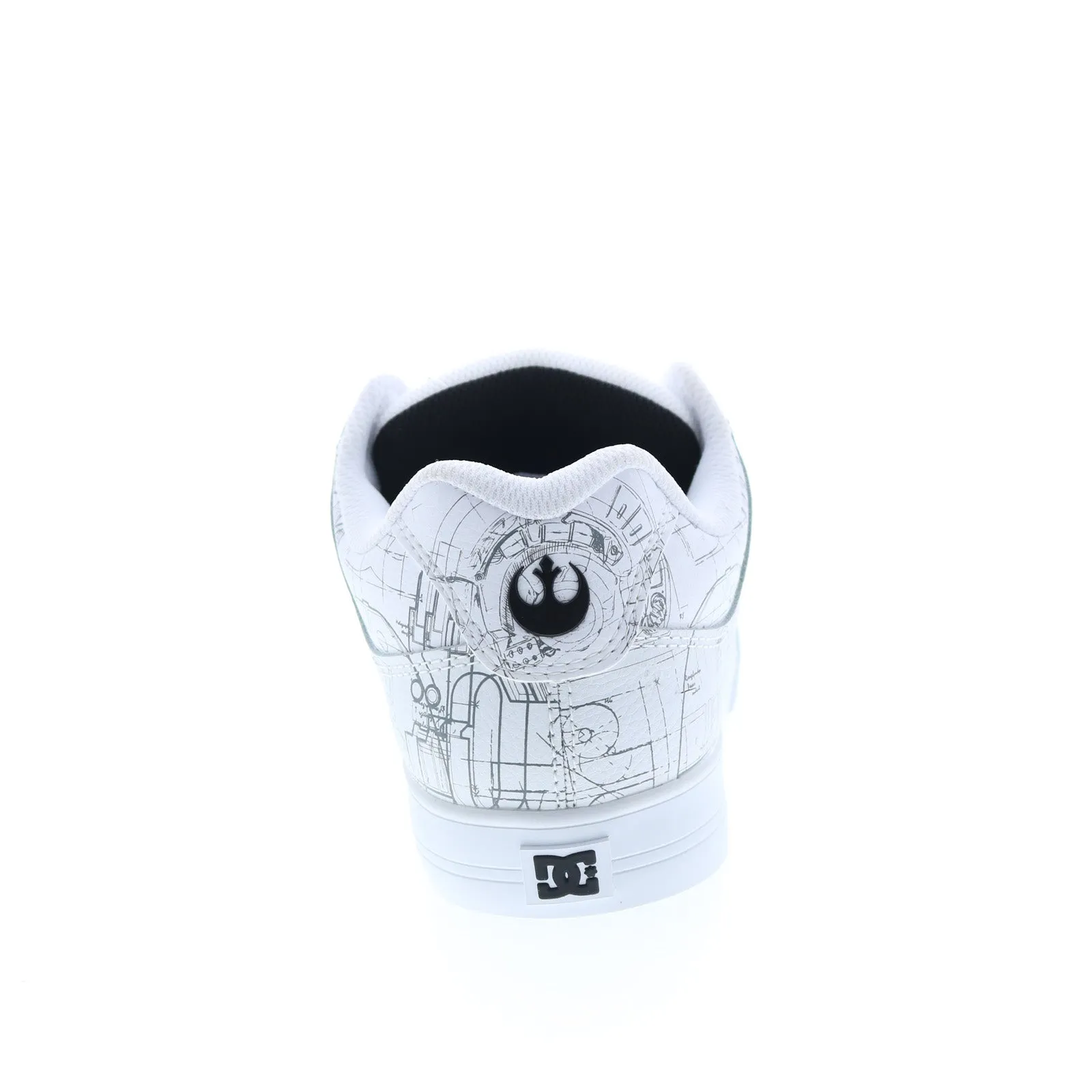 DC Star Wars Men's White Leather Sneakers - Collaboration Lace Up Shoes