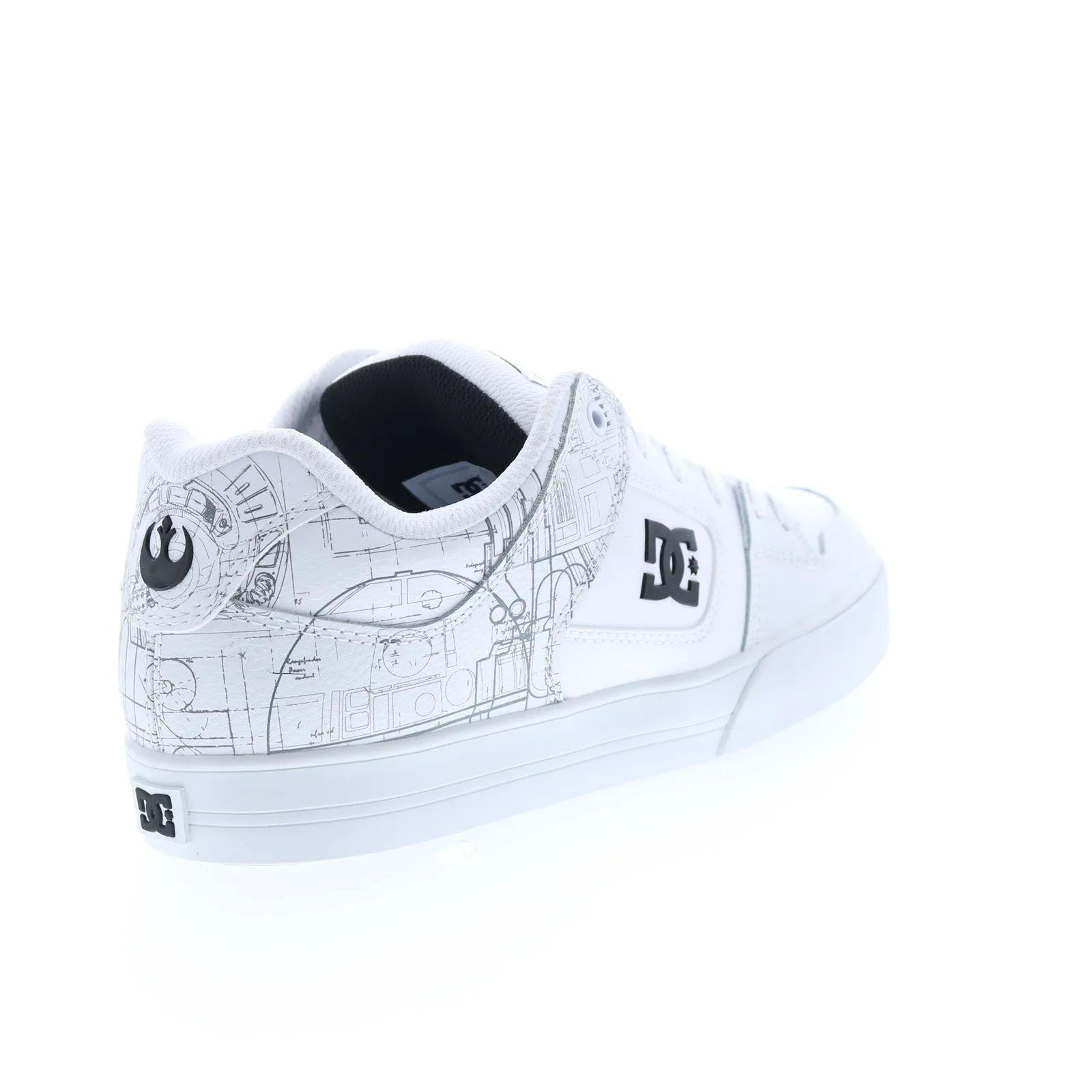 DC Star Wars Men's White Leather Sneakers - Collaboration Lace Up Shoes