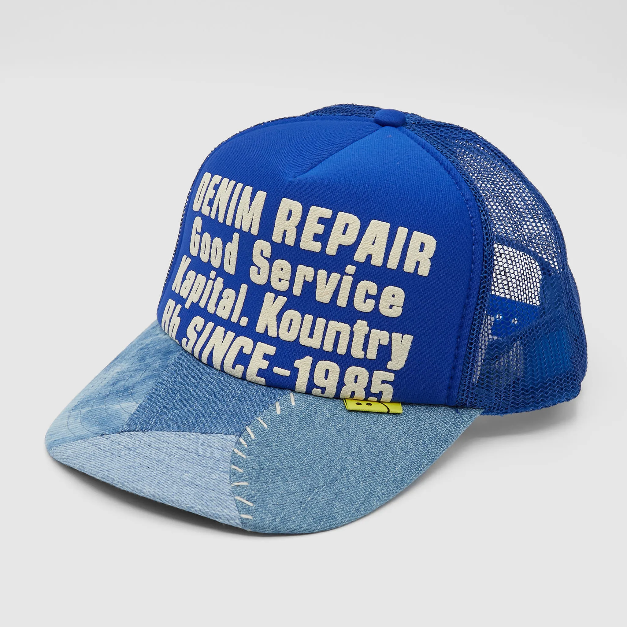 Denim Trucker Cap for Kapital Repair.