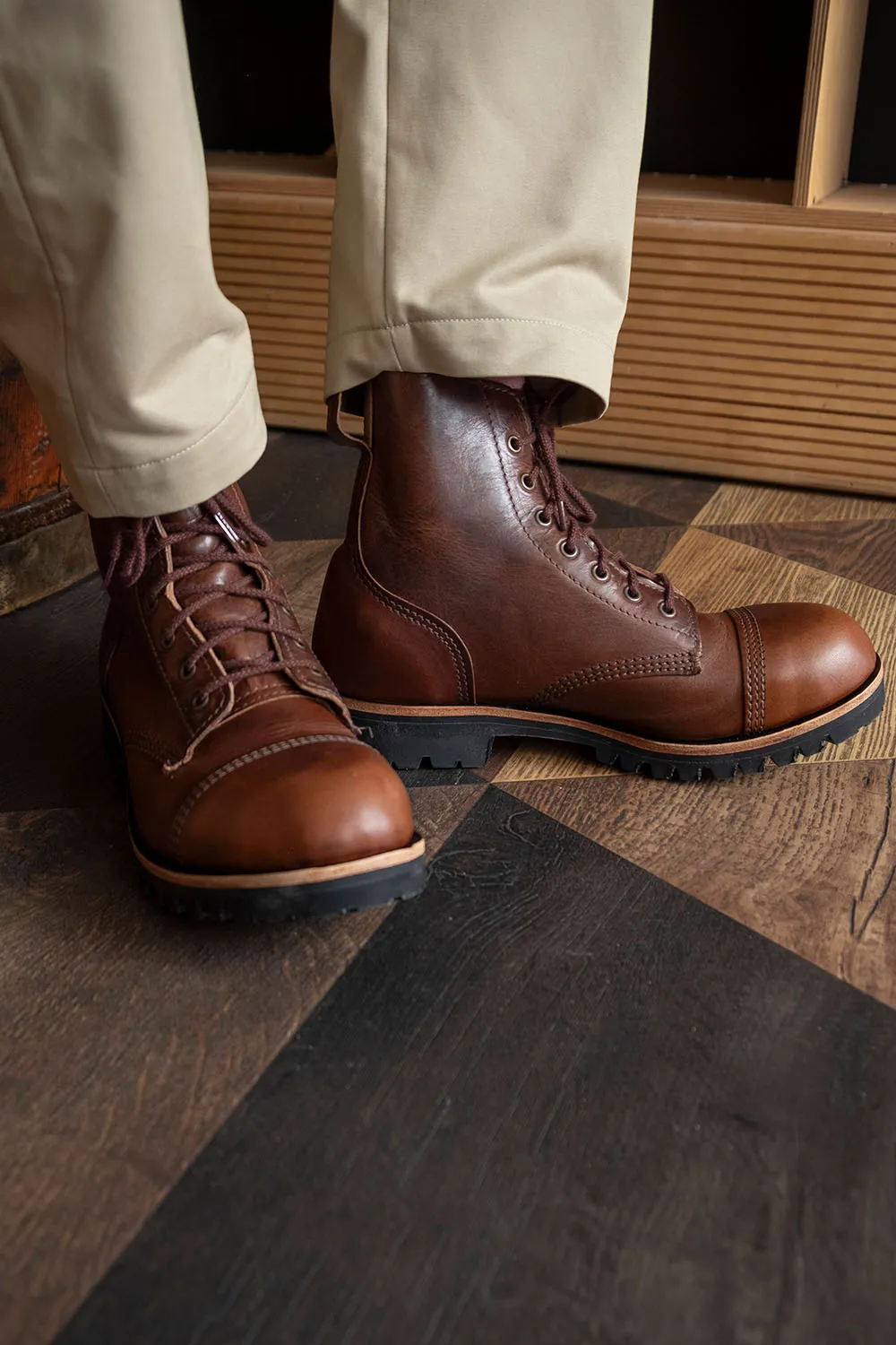 Derby Boots in Dark Tan