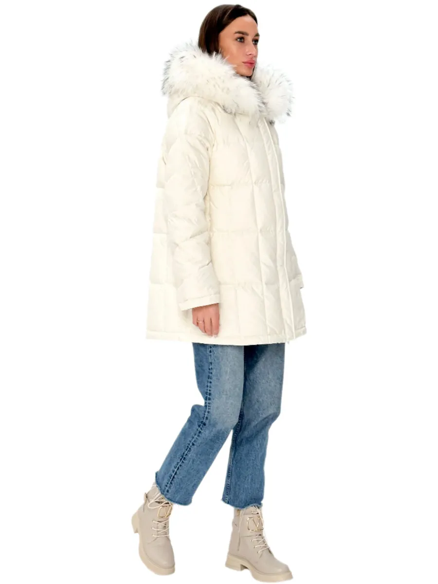 Dolce Genuine Fox Fur Down Fill Parka Coat - Women's Winter Wear