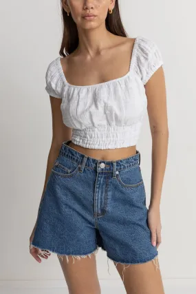 White Dylan Cap Sleeve Top