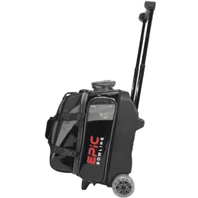 Epic Noble Black 2 Ball Double Roller Bowling Bag