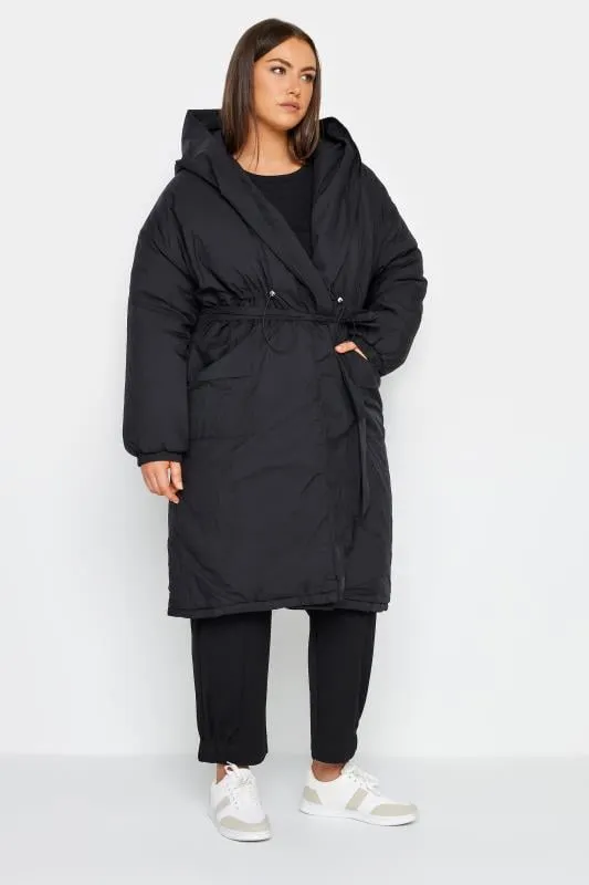 Evans Black Belted Coat