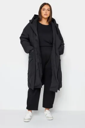 Evans Black Belted Coat