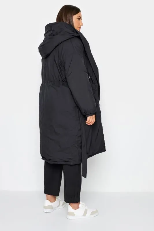 Evans Black Belted Coat