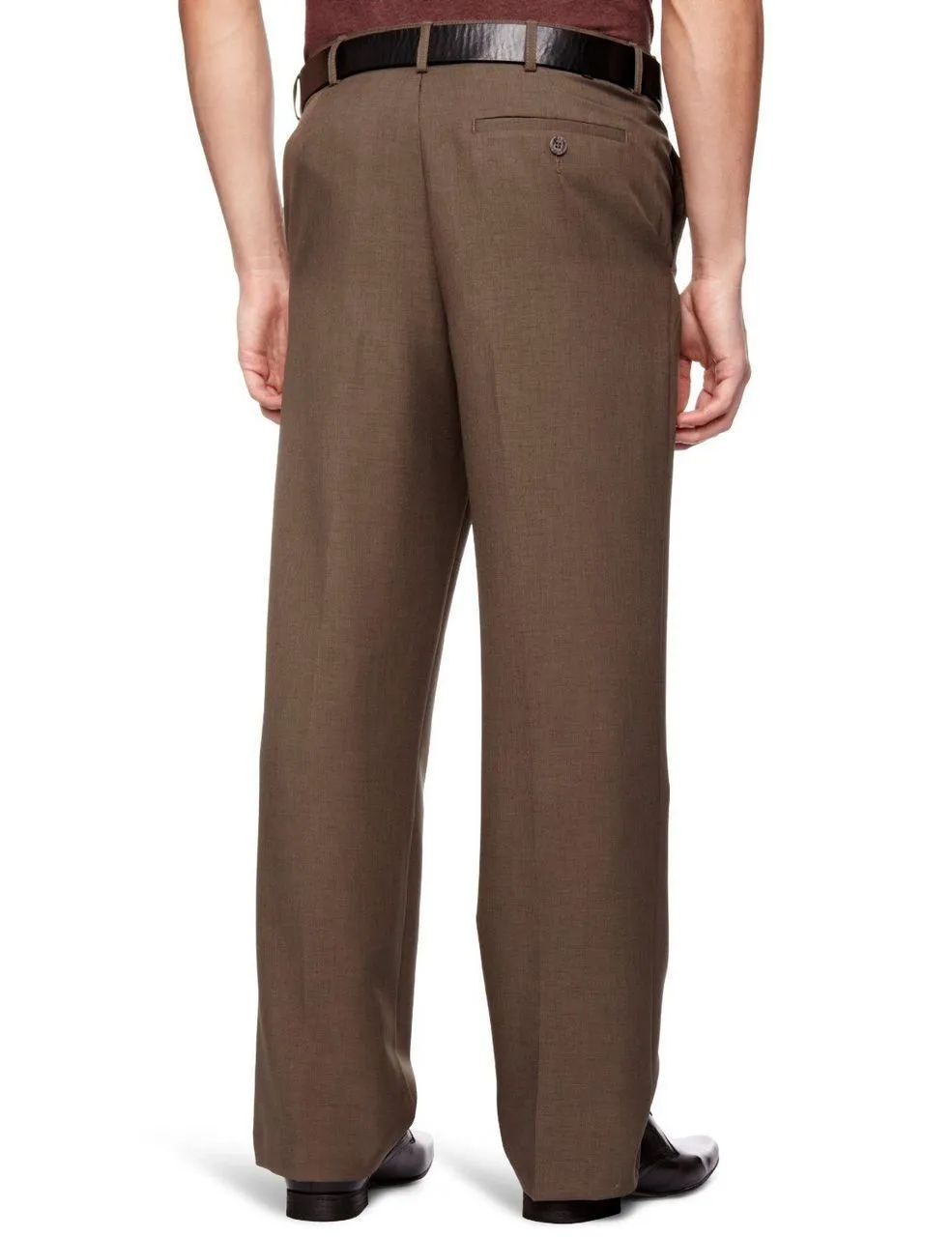 Farah Flexi Waist Trousers Taupe Brown Marl