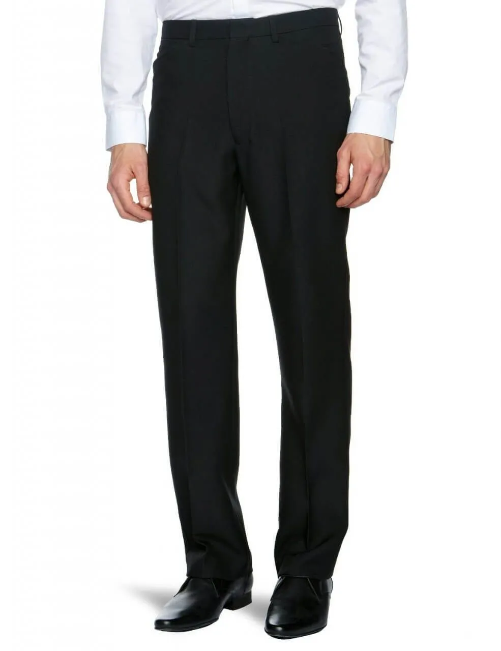 Black Farah Hopsack Weave Trousers