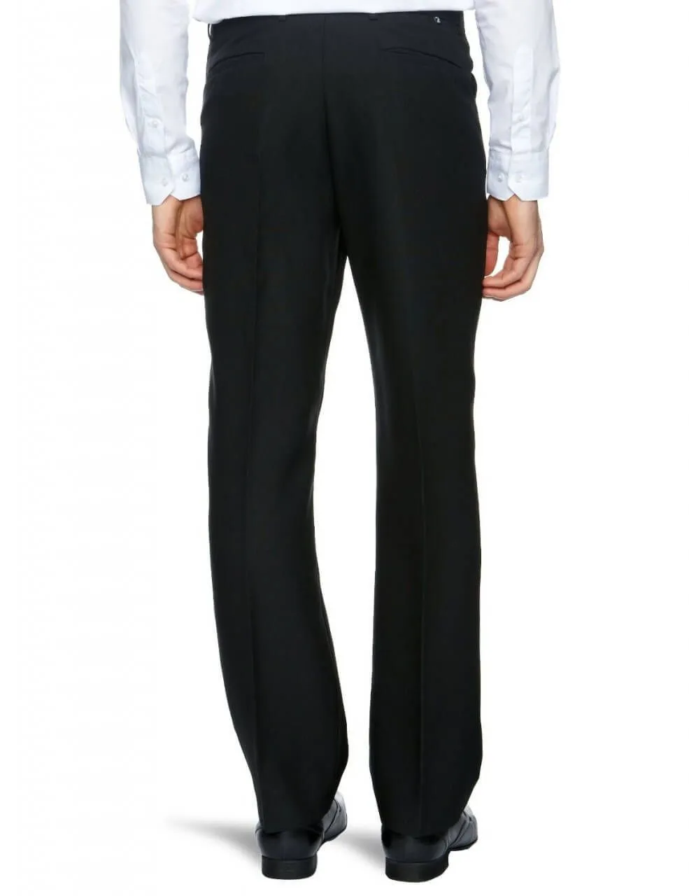 Black Farah Hopsack Weave Trousers