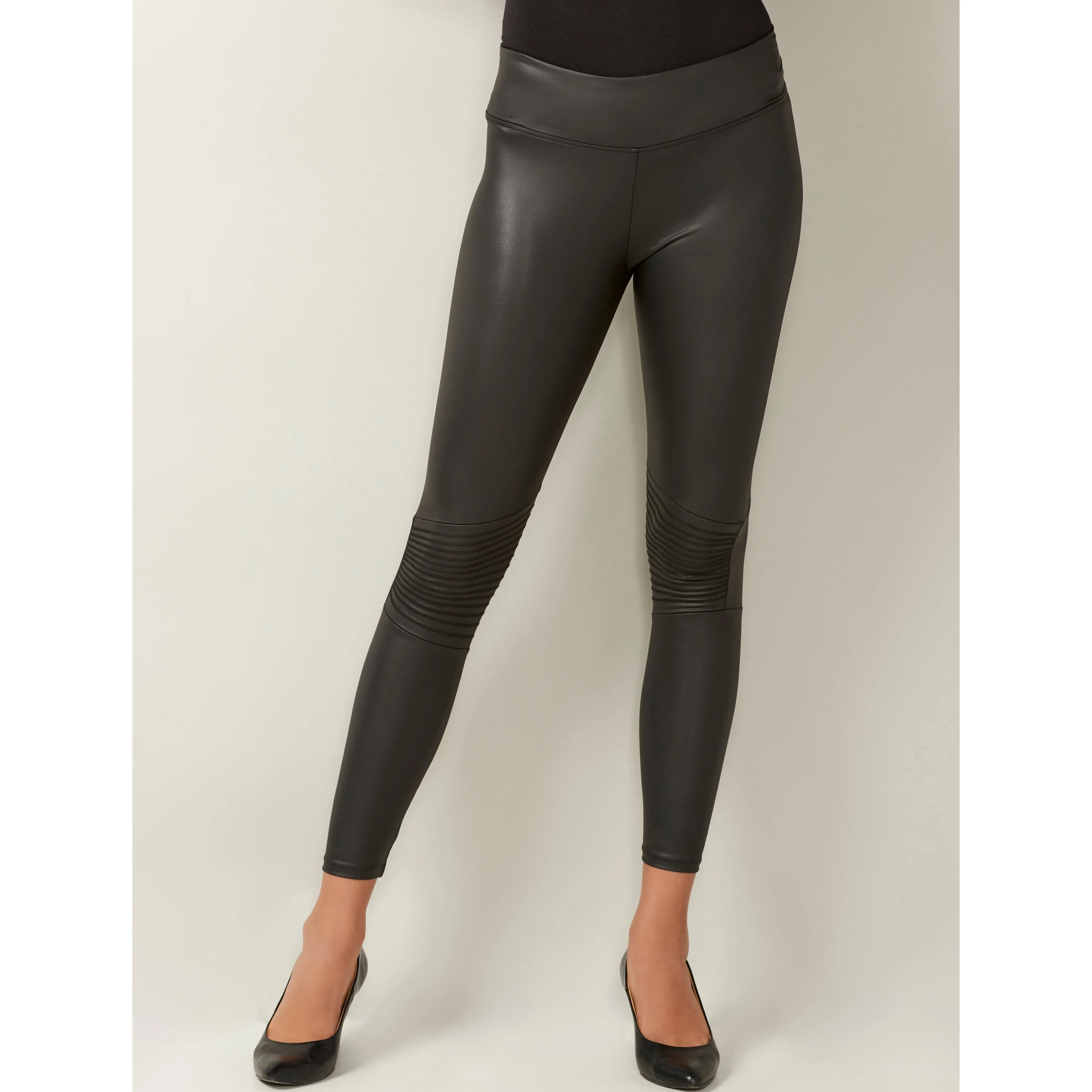 Faux Leather Moto Leggings - Black by Charlie Paige