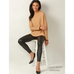 Faux Leather Moto Leggings - Black by Charlie Paige