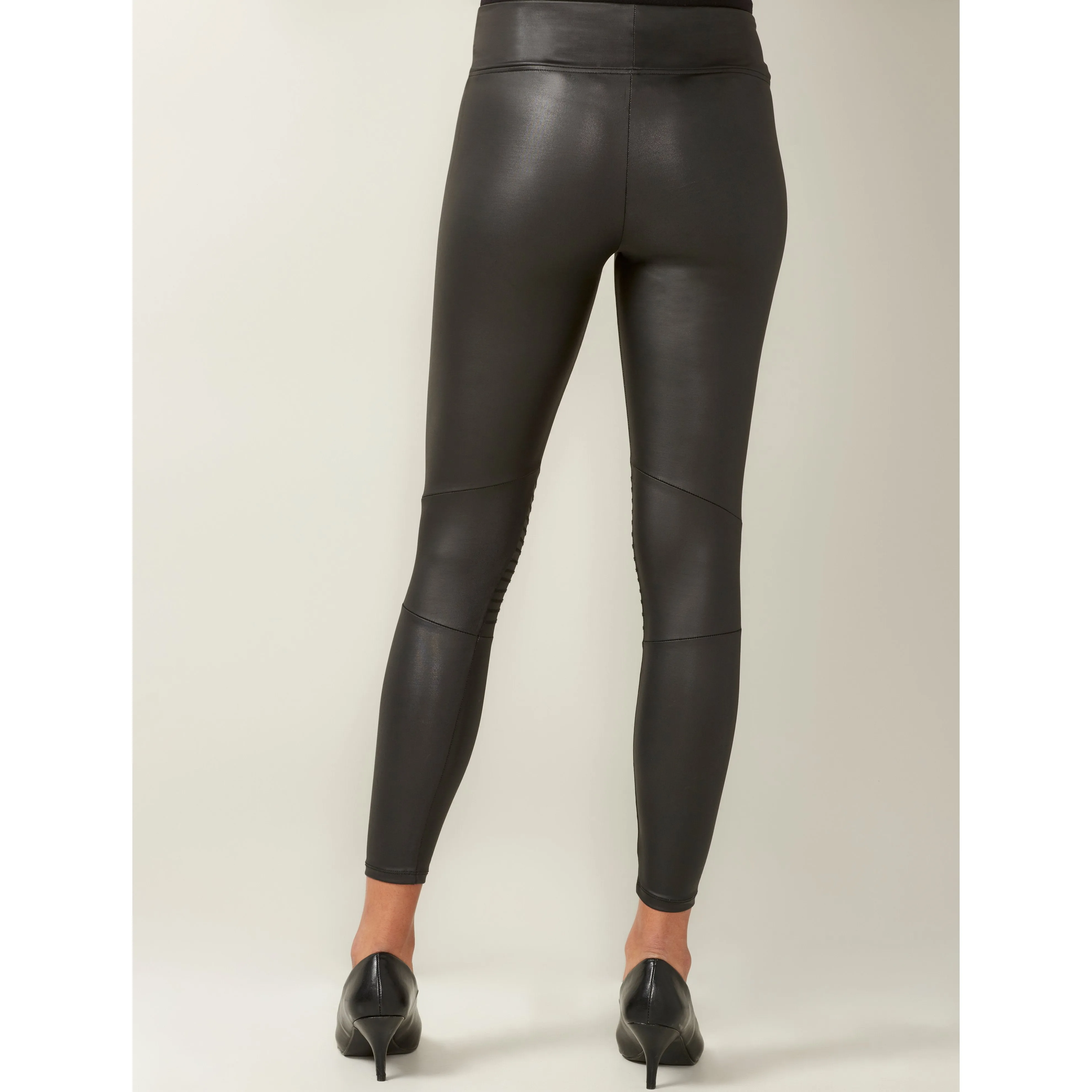 Faux Leather Moto Leggings - Black by Charlie Paige