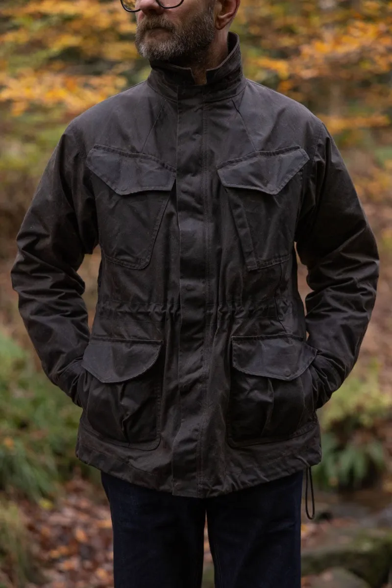 Field Jacket in Waxed Cotton Material