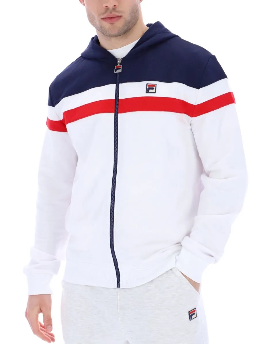 White Navy Fila Arlo Hooded Jacket