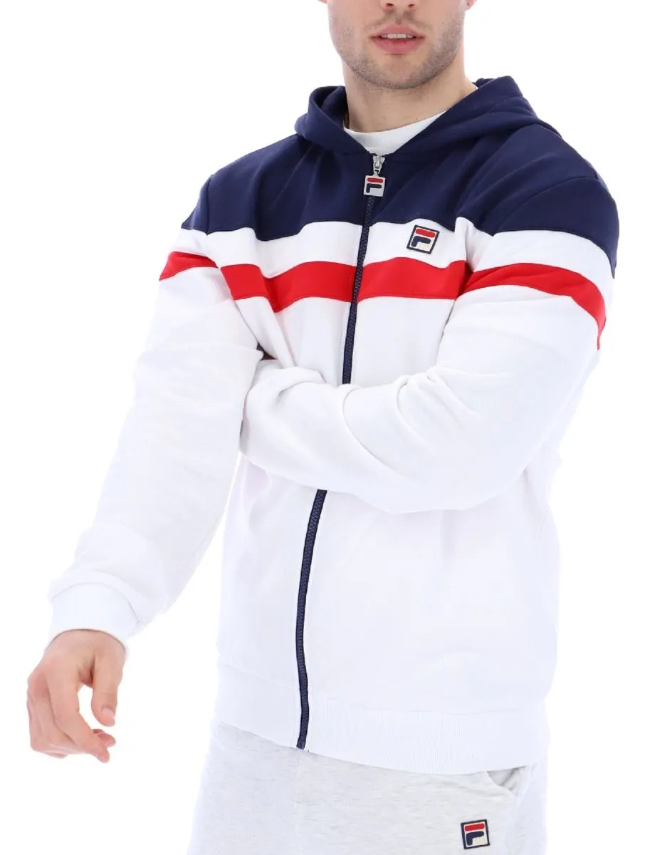 White Navy Fila Arlo Hooded Jacket