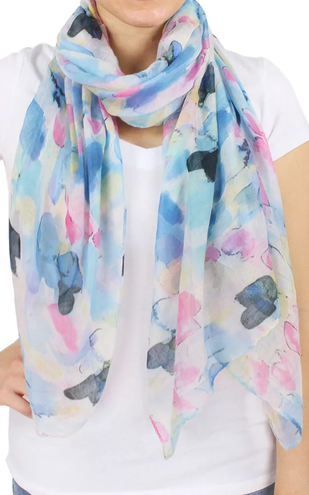 Floral Watercolor Print Scarf - EAS9697