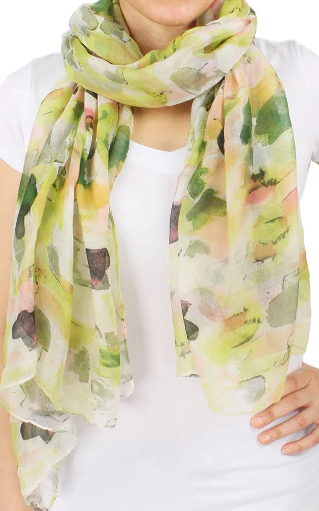 Floral Watercolor Print Scarf - EAS9697