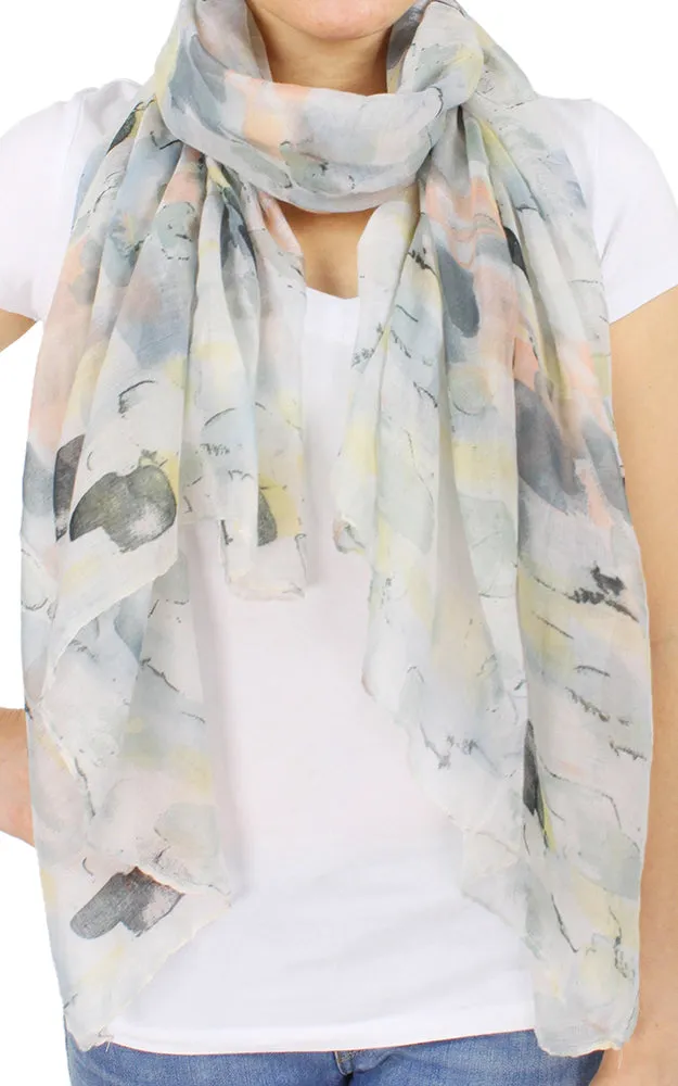 Floral Watercolor Print Scarf - EAS9697