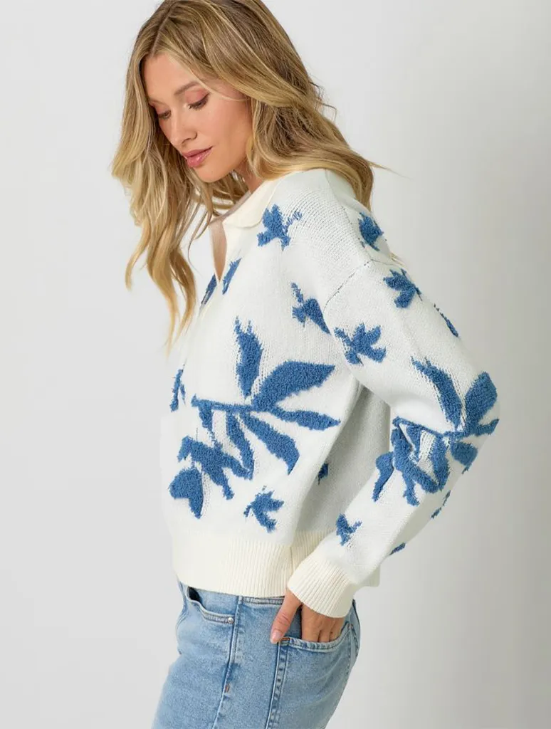 Flower Patterned Knit Jumper