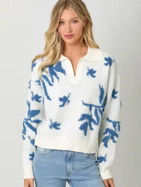 Flower Patterned Knit Jumper