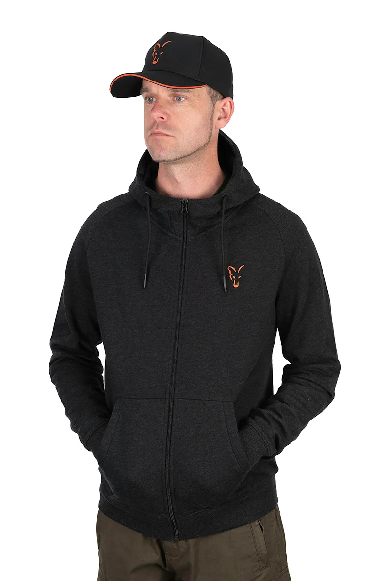 Fox Collection Lightweight Hoodie Black and Orange