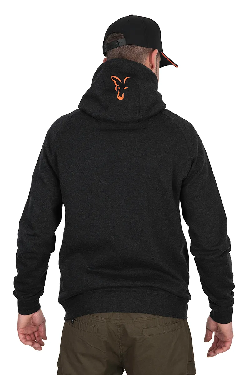 Fox Collection Lightweight Hoodie Black and Orange