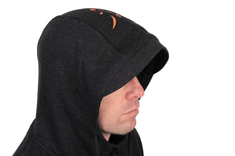 Fox Collection Lightweight Hoodie Black and Orange