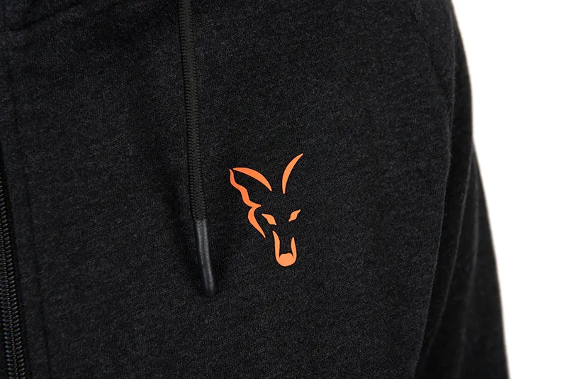 Fox Collection Lightweight Hoodie Black and Orange