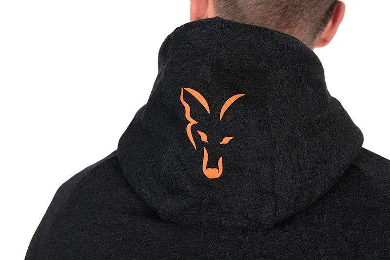 Fox Collection Lightweight Hoodie Black and Orange