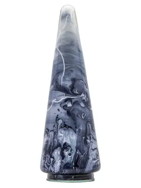 Gallery Home Black Marbled Christmas Ornaments Tree Glass 10cm