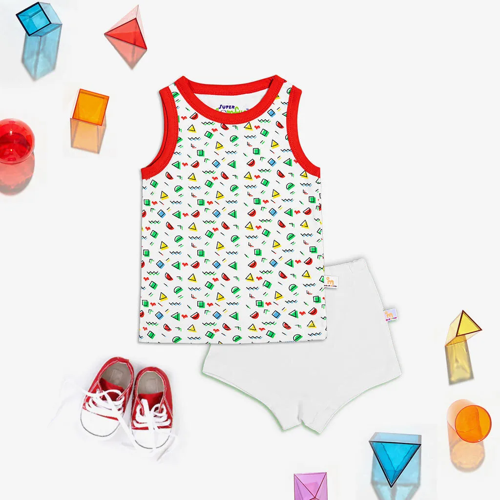 Game of Shapes Top and Shorts Set with Color Bleed