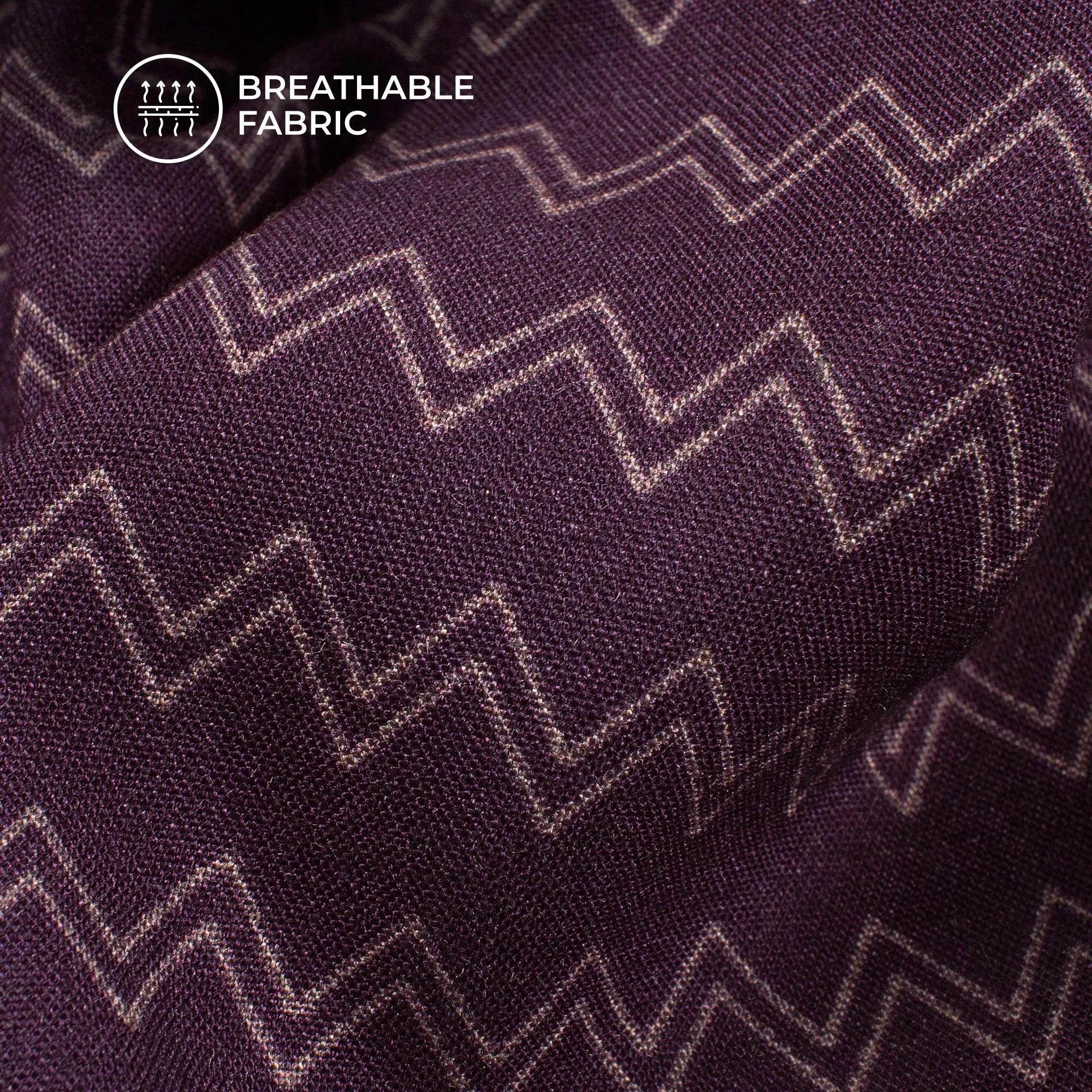 Geometric Viscose Rayon Fabric - Zig Zag Digital Print (58 Inch Width)