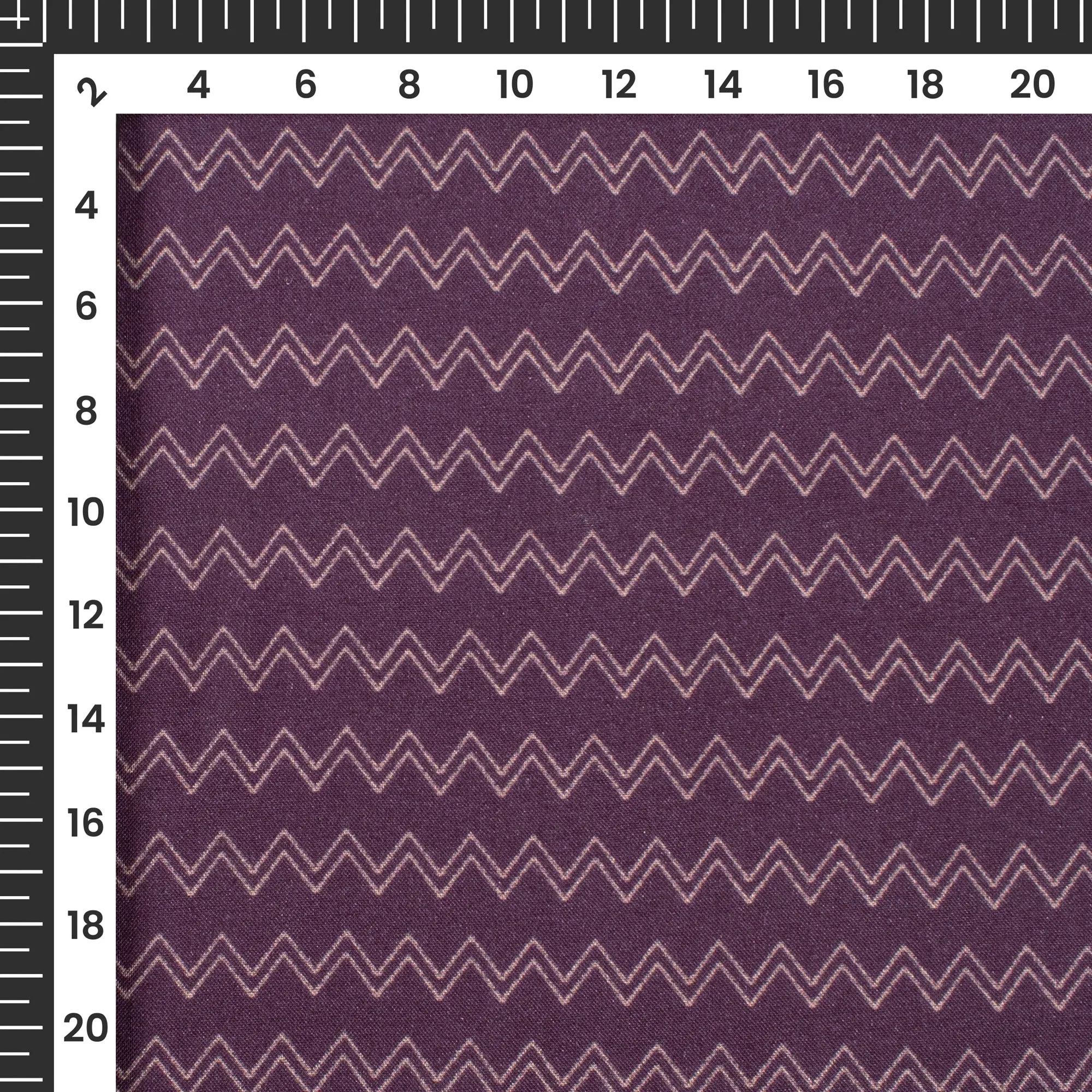 Geometric Viscose Rayon Fabric - Zig Zag Digital Print (58 Inch Width)