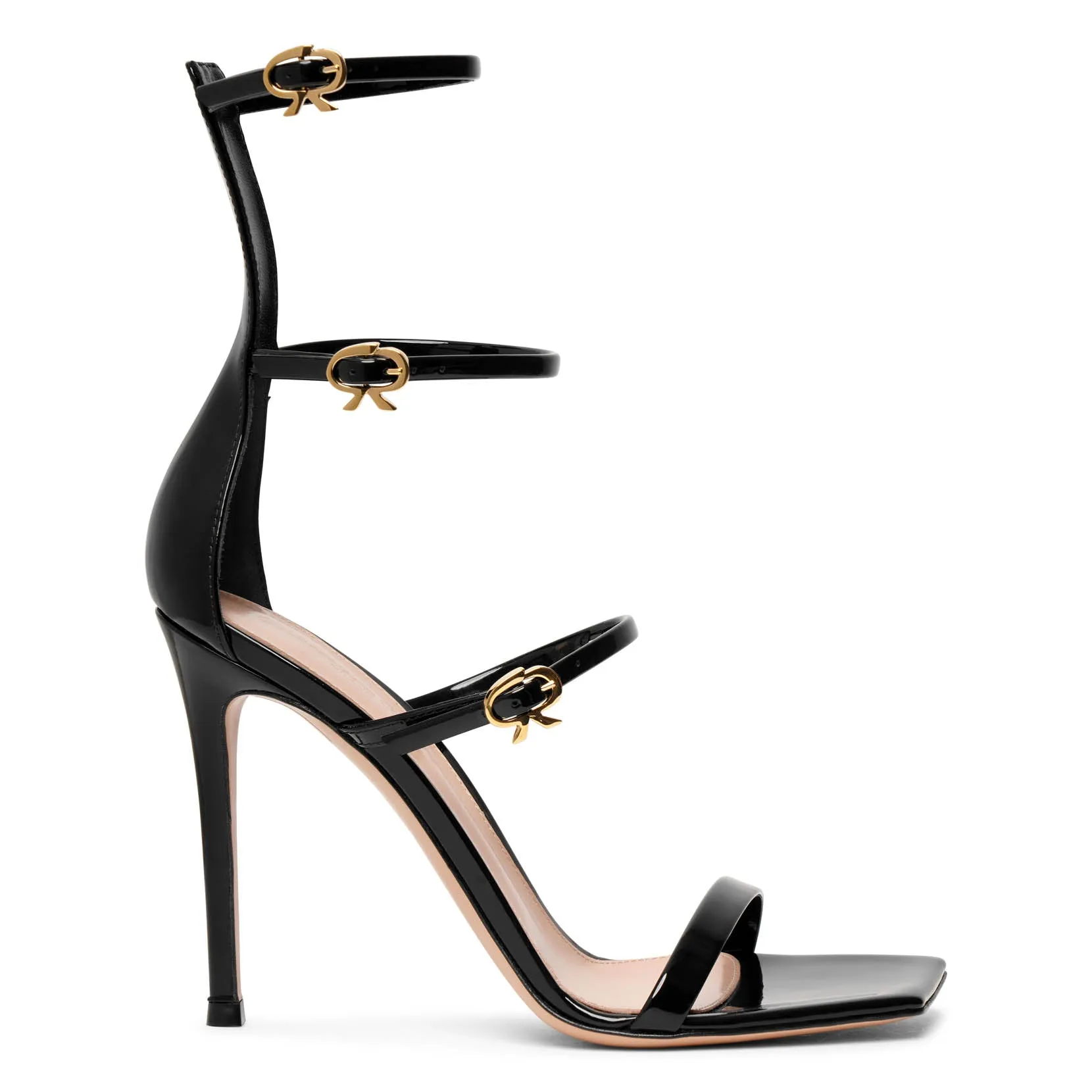 Gianvito Rossi Ribbon uptown black patent black sandals