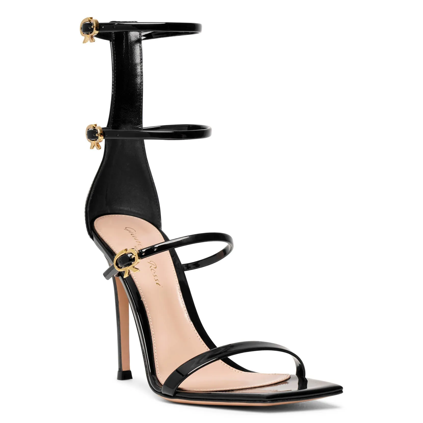 Gianvito Rossi Ribbon uptown black patent black sandals