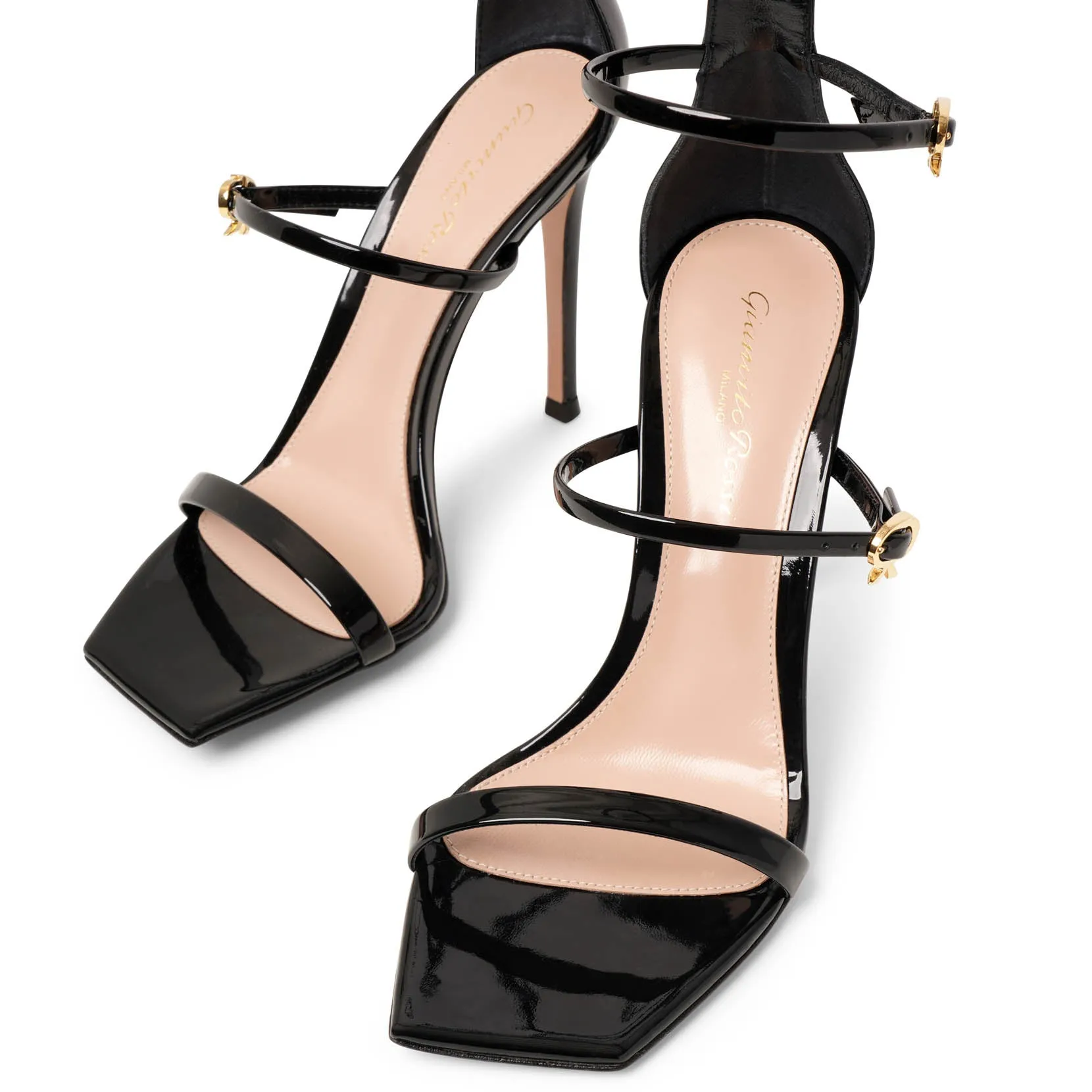 Gianvito Rossi Ribbon uptown black patent black sandals