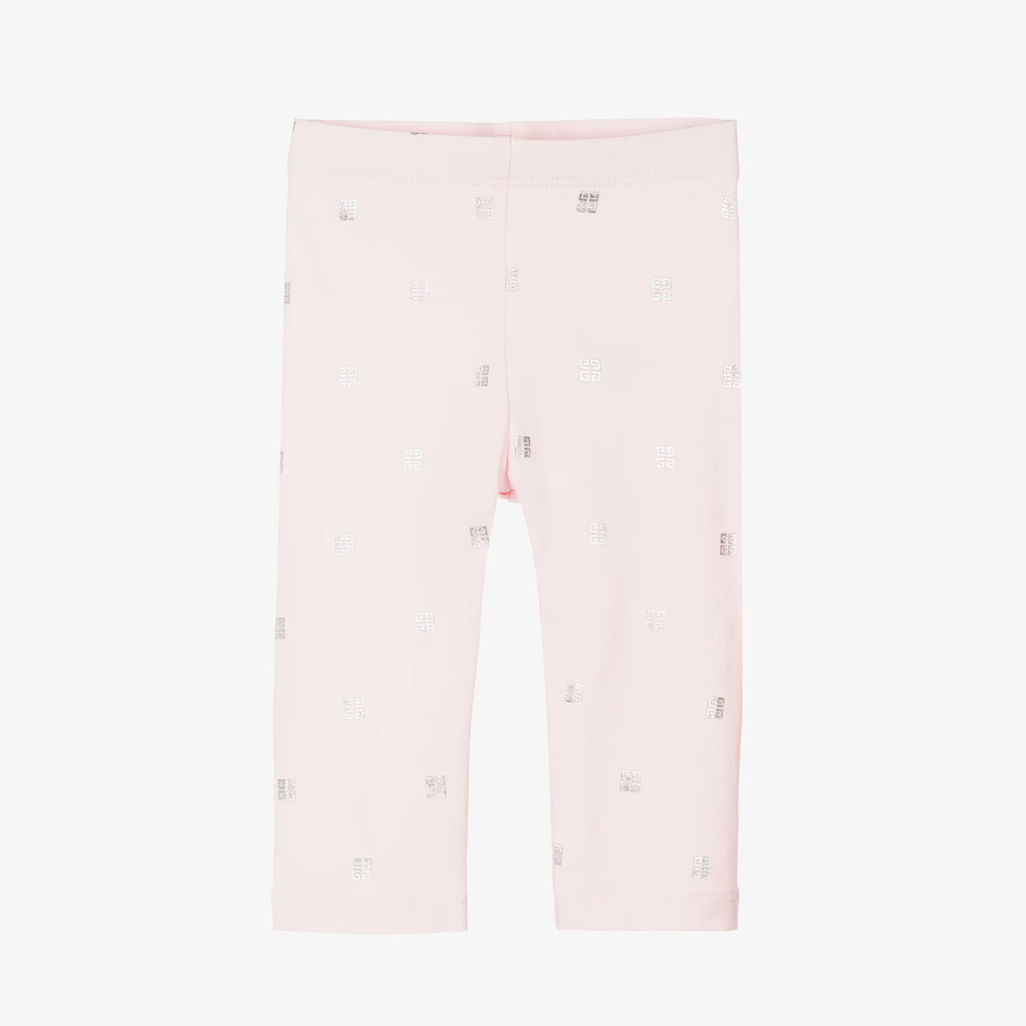 Girls Pink Cotton 4G Logo Leggings