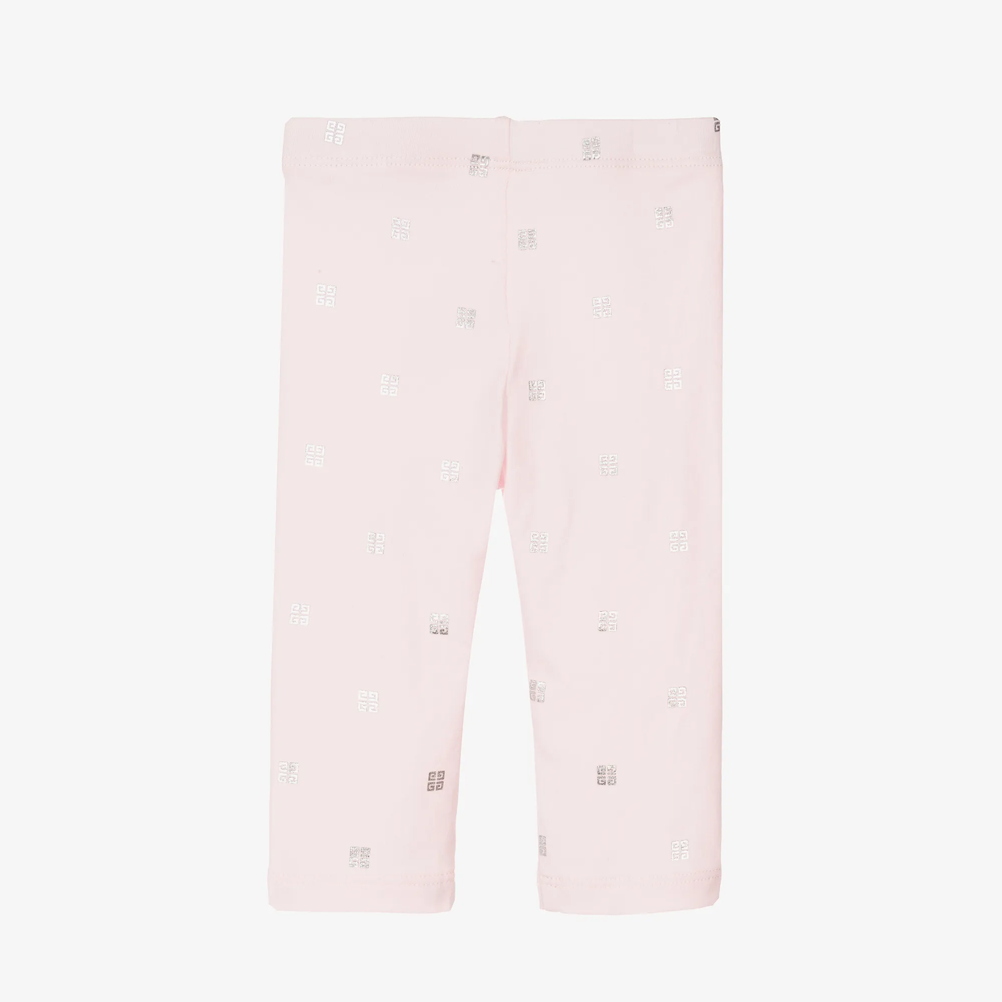 Girls Pink Cotton 4G Logo Leggings