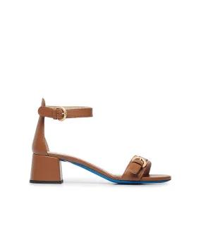 Golden nappa leather sandals