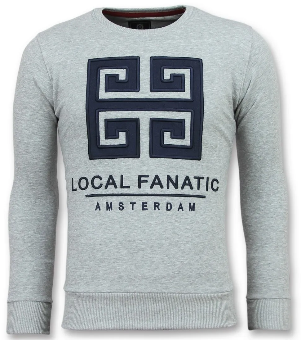 Greek Border Men Sweater Grey |