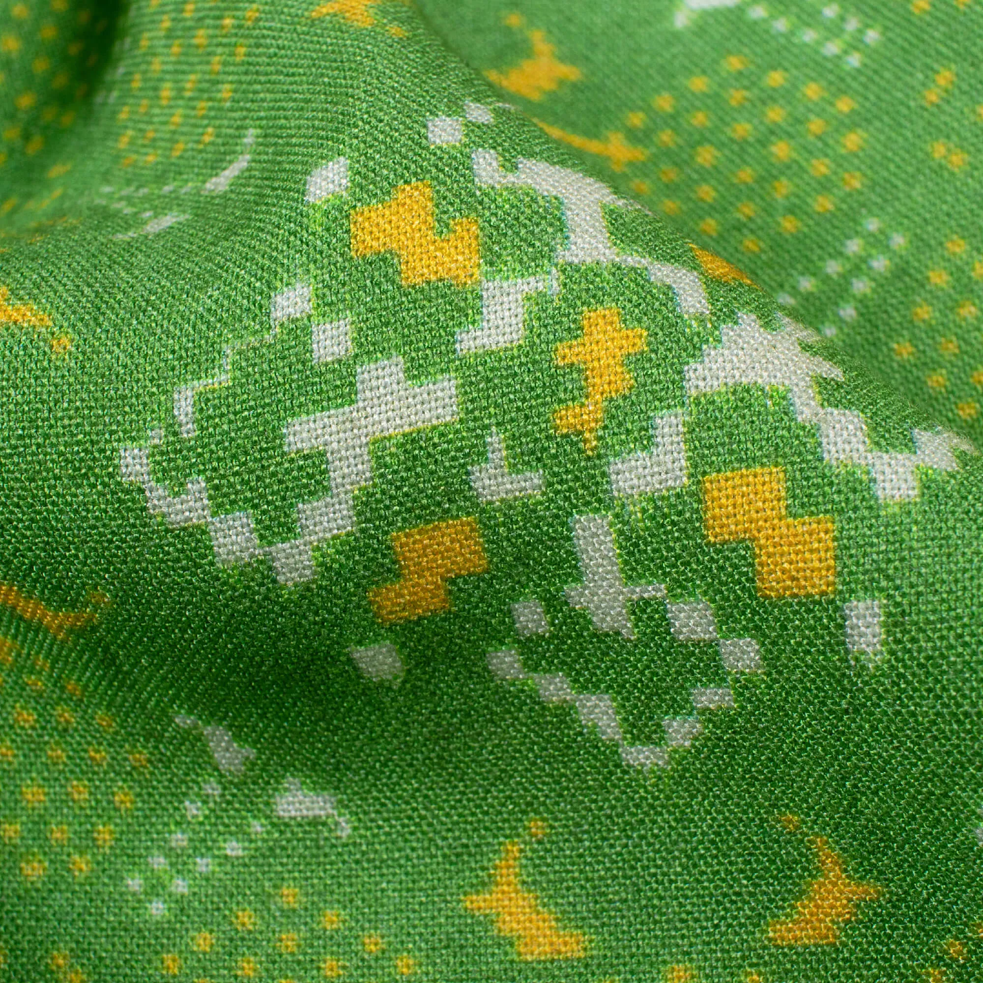 Green Yellow Patola Digital Print Viscose Rayon Fabric, Width 58 Inches