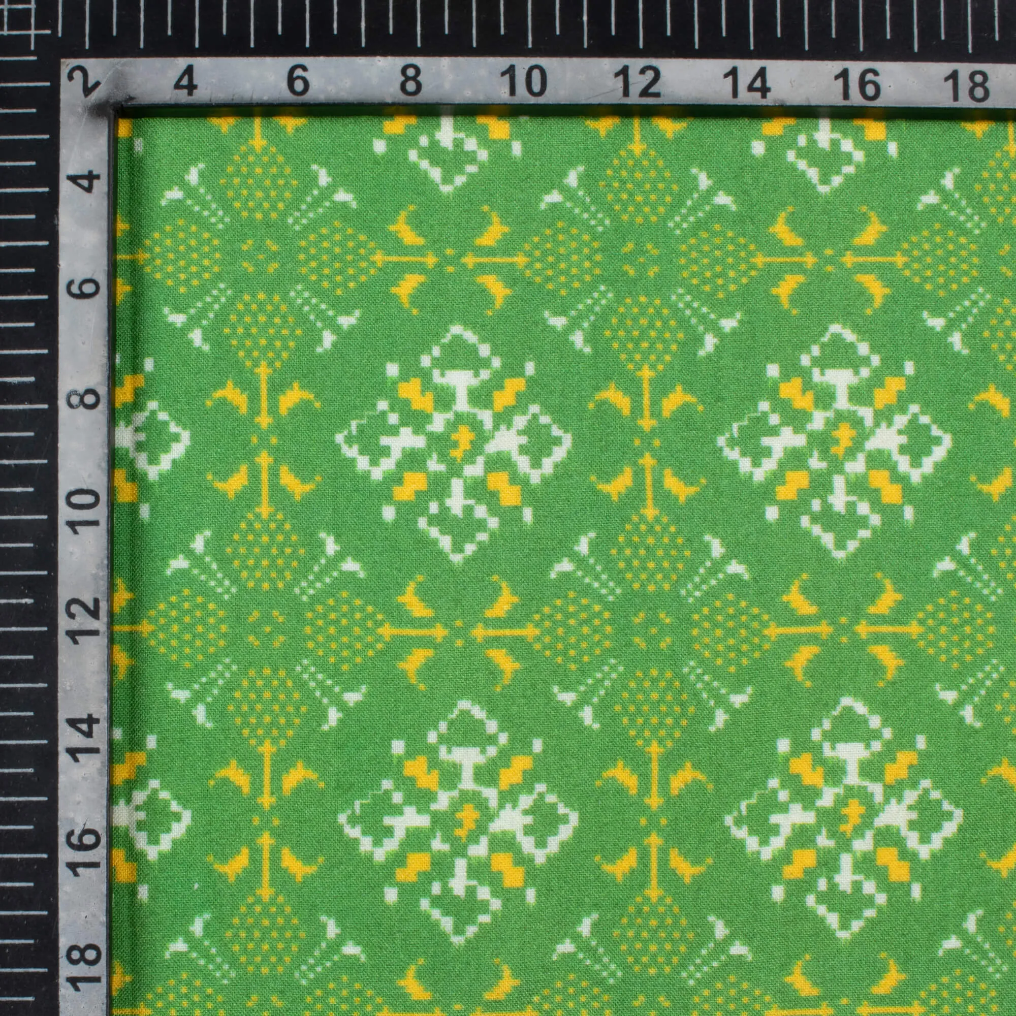 Green Yellow Patola Digital Print Viscose Rayon Fabric, Width 58 Inches