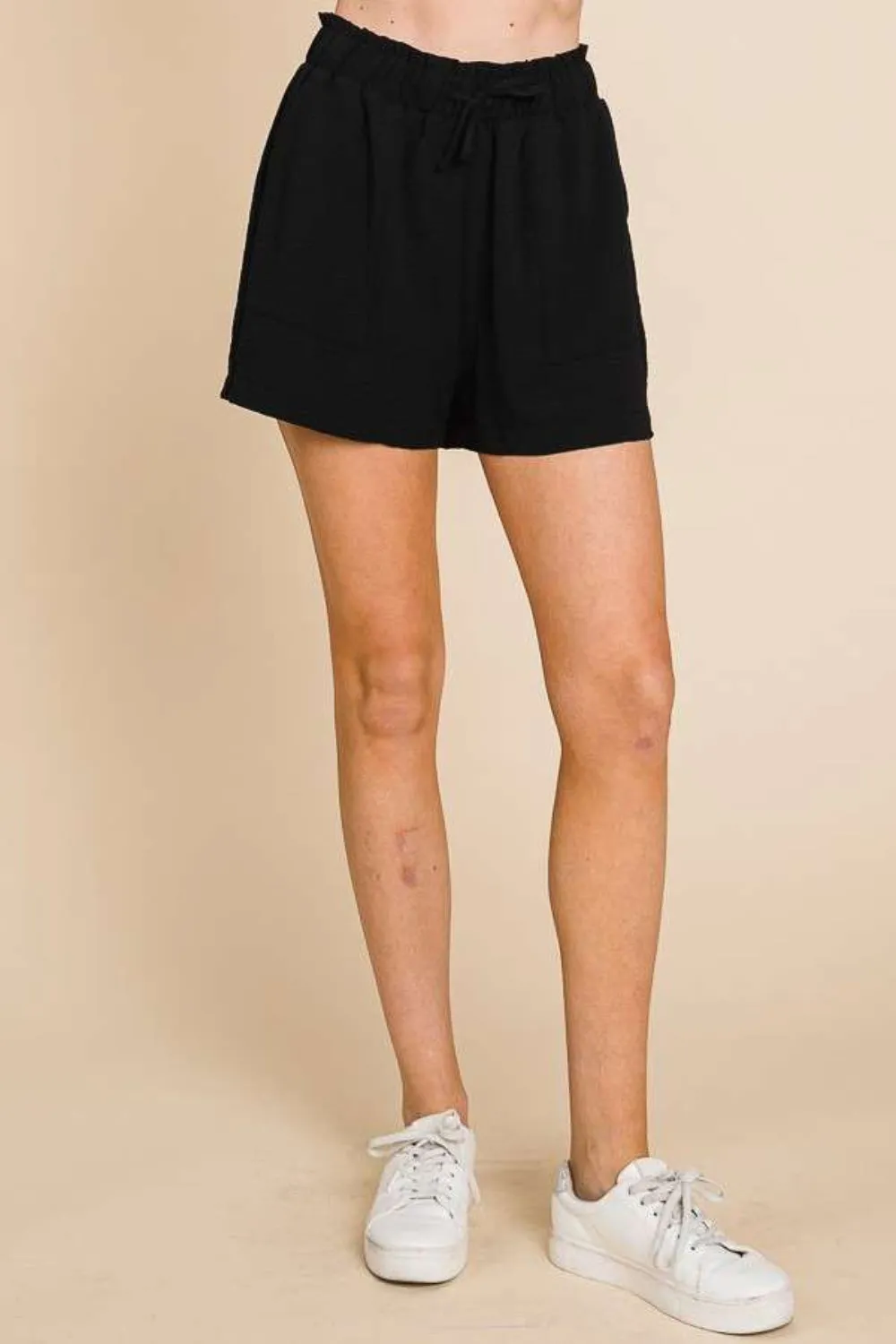 High Waist Paperbag Shorts by Culture Code